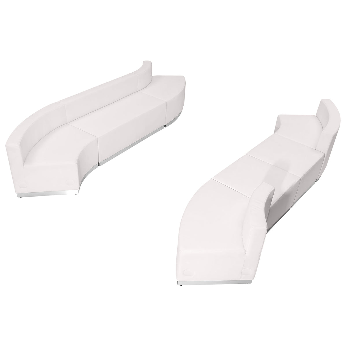 Melrose White |#| 7 PC White LeatherSoft Modular Reception Configuration w/Taut Back &Seat