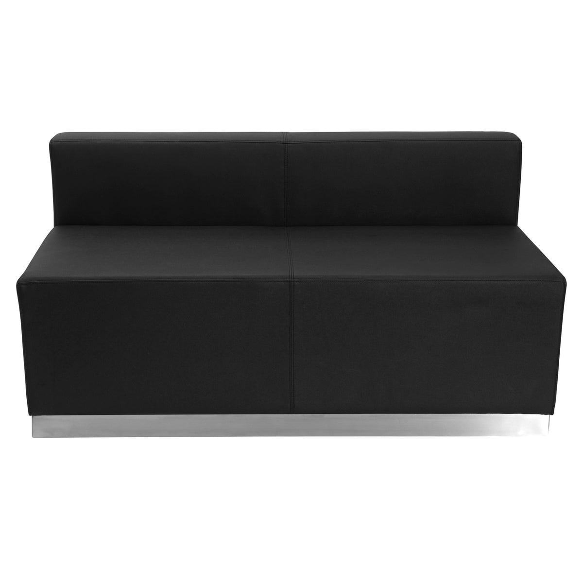 Black |#| 7 PC Black LeatherSoft Modular Reception Configuration w/Taut Back &Seat