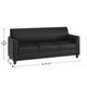 Black |#| Black LeatherSoft Sofa with Clean Line Stitched Frame - Reception Seating