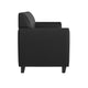 Black |#| Black LeatherSoft Sofa with Clean Line Stitched Frame - Reception Seating