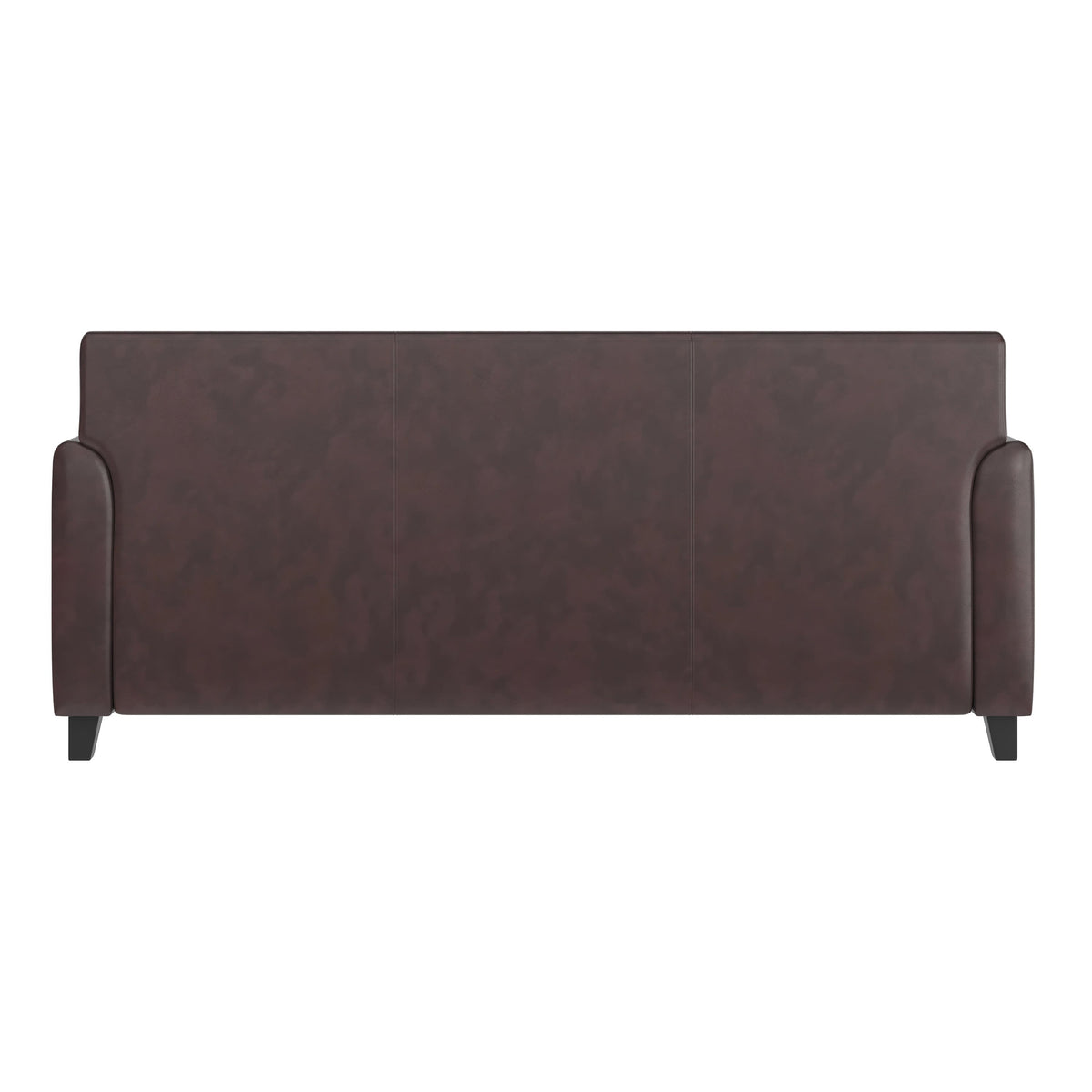 Brown |#| Brown LeatherSoft Sofa with Clean Line Stitched Frame - Reception Seating