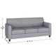 Gray |#| Gray LeatherSoft Sofa with Clean Line Stitched Frame - Reception Seating