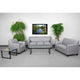 Gray |#| Reception Set in Gray with Clean Line Stitched Frame - Hospitality Seating