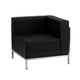 Black |#| Black LeatherSoft Modular Right Corner Chair with Quilted Tufted Seat