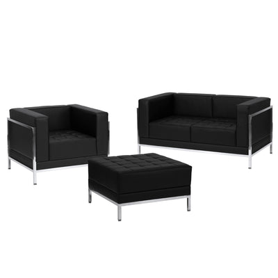 HERCULES Imagination Series LeatherSoft Loveseat, Chair & Ottoman Set