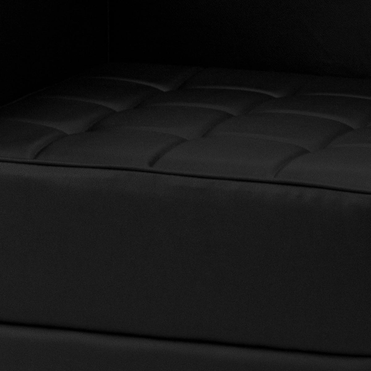 Black |#| 9 Piece Black LeatherSoft Modular Sectional Configuration - Stainless Steel Legs