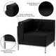 Black |#| 9 Piece Black LeatherSoft Modular Sectional Configuration - Stainless Steel Legs