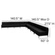 Black |#| 9 Piece Black LeatherSoft Modular Sectional Configuration - Stainless Steel Legs