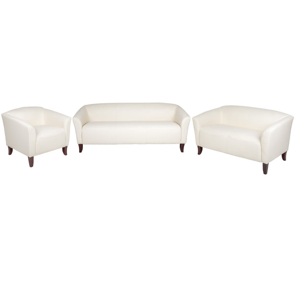 Ivory |#| Reception Set in Ivory with Cherry Wood Feet - Hospitality and Lounge Furniture