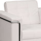 Melrose White |#| Contemporary White LeatherSoft Double Stitch Detail Chair w/Encasing Frame