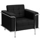 Black |#| Black LeatherSoft Double Stitch Detail Chair with Encasing Frame