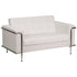 HERCULES Lesley Series Contemporary LeatherSoft Double Stitch Detail Loveseat with Encasing Frame