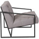 Retro Light Gray |#| Retro Lt Gray LeatherSoft Tufted Lounge Chair w/ Integrated Frame & Slanted Arms