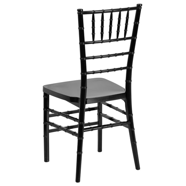 Black |#| Black Resin Stacking Chiavari Chair - Hospitality and Event Seating