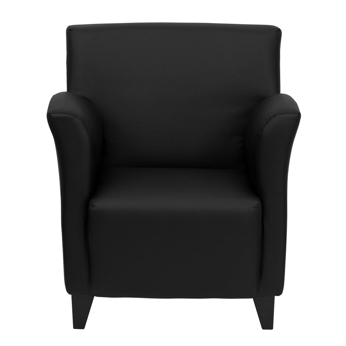 Black |#| Black LeatherSoft Lounge Chair with Flared Arms
