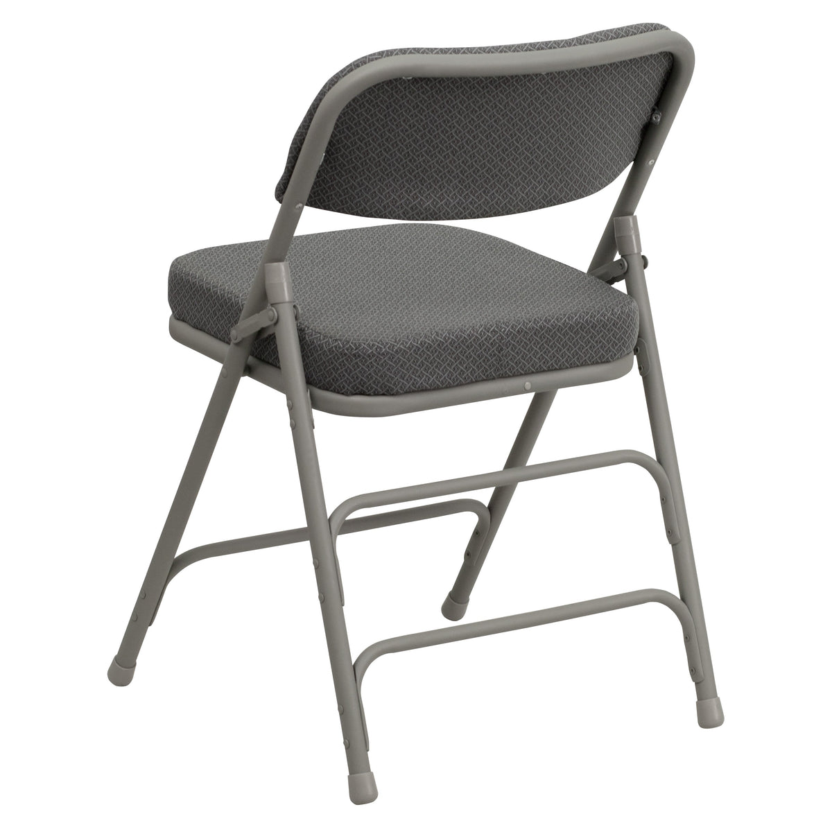 Gray Fabric/Gray Frame |#| 18.5inchW Premium Curved Triple Braced Gray Fabric Metal Folding Chair