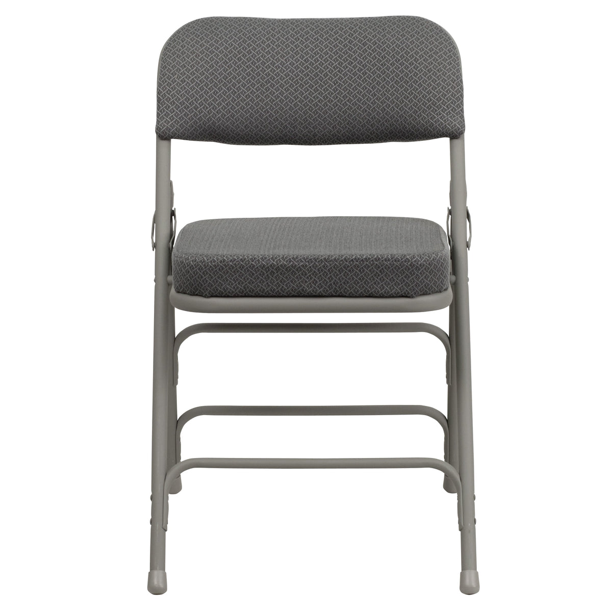 Gray Fabric/Gray Frame |#| 18.5inchW Premium Curved Triple Braced Gray Fabric Metal Folding Chair