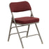HERCULES Series 18.5"W Premium Curved Triple Braced & Double Hinged Fabric Upholstered Metal Folding Chair
