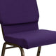 Royal Purple Fabric/Gold Vein Frame |#| 18.5inchW Stacking Church Chair in Royal Purple Fabric - Gold Vein Frame