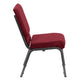 Burgundy Fabric/Silver Vein Frame |#| 18.5inchW Stacking Church Chair in Burgundy Fabric - Silver Vein Frame