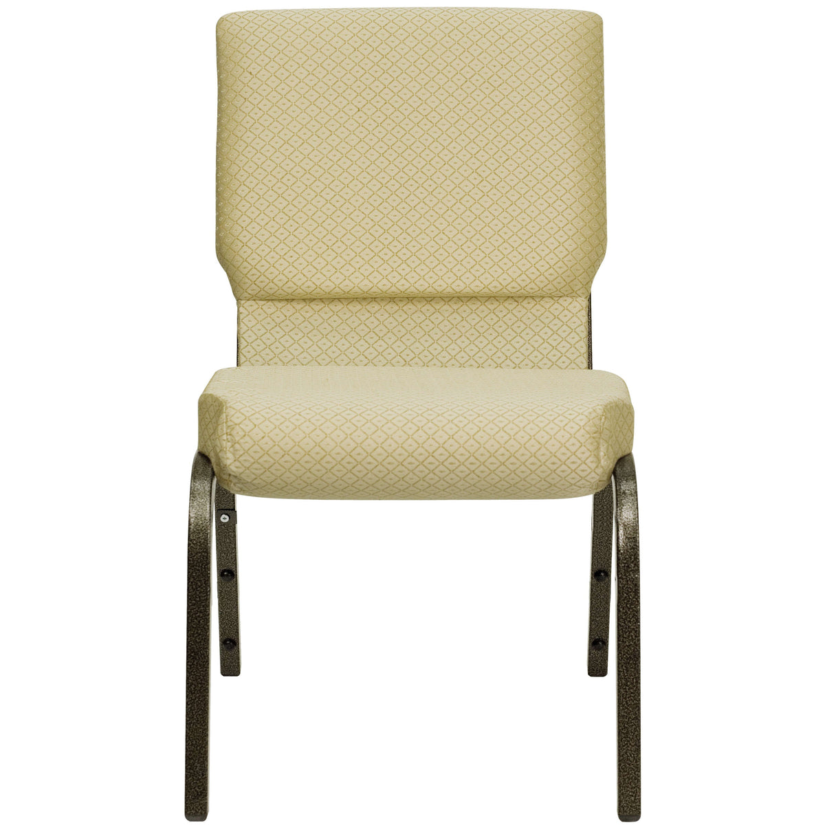 Beige Patterned Fabric/Gold Vein Frame |#| 18.5inchW Stacking Church Chair in Beige Patterned Fabric - Gold Vein Frame