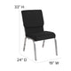 Black Fabric/Silver Vein Frame |#| 18.5inchW Stacking Church Chair in Black Fabric - Silver Vein Frame