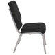 Black Fabric/Silver Vein Frame |#| 18.5inchW Stacking Church Chair in Black Fabric - Silver Vein Frame