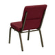 Burgundy Fabric/Gold Vein Frame |#| 18.5inchW Stacking Church Chair in Burgundy Fabric - Gold Vein Frame