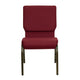 Burgundy Fabric/Gold Vein Frame |#| 18.5inchW Stacking Church Chair in Burgundy Fabric - Gold Vein Frame