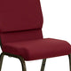 Burgundy Fabric/Gold Vein Frame |#| 18.5inchW Stacking Church Chair in Burgundy Fabric - Gold Vein Frame