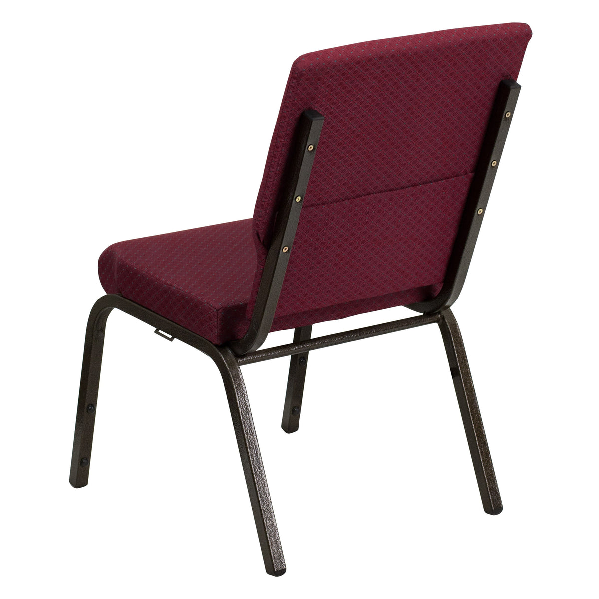 Burgundy Patterned Fabric/Gold Vein Frame |#| 18.5inchW Stacking Church Chair in Burgundy Patterned Fabric - Gold Vein Frame