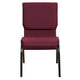 Burgundy Patterned Fabric/Gold Vein Frame |#| 18.5inchW Stacking Church Chair in Burgundy Patterned Fabric - Gold Vein Frame