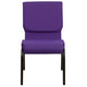 Purple Fabric/Gold Vein Frame |#| 18.5inchW Stacking Church Chair in Purple Fabric - Gold Vein Frame