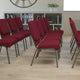 Burgundy Fabric/Silver Vein Frame |#| 18.5inchW Stacking Church Chair in Burgundy Fabric - Silver Vein Frame