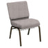 HERCULES Series 21''W Church Chair in Sherpa Fabric with Book Rack - Gold Vein Frame