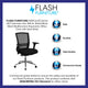Black Mesh & Fabric |#| Intensive Use 300 lb. Rated Mid-Back Black Mesh Multifunction Chair-Seat Slider