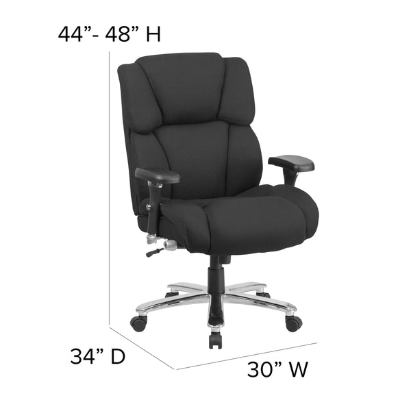 Black Fabric |#| 24/7 Intensive Use Big & Tall 400 lb. Rated High Back Black Fabric Chair