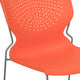 Orange |#| Home and Office Orange Full Back Stack Chair with Gray Frame - Guest Chair