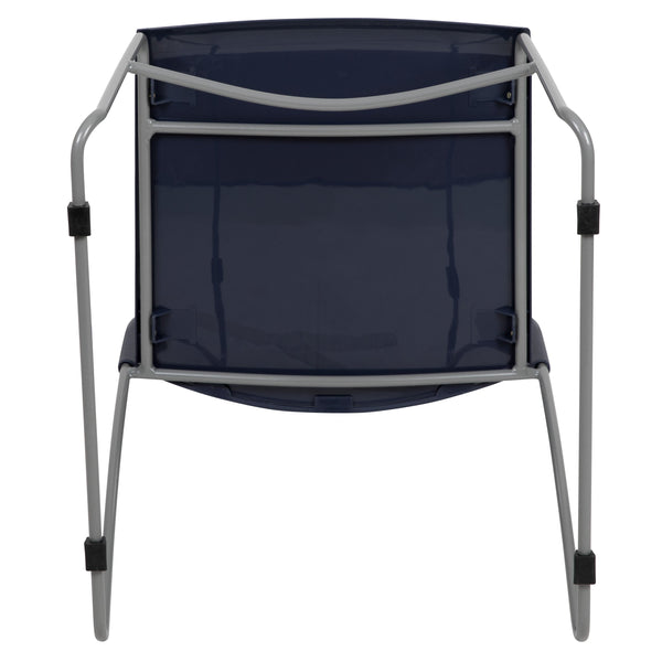Navy |#| Home and Office Navy Sled Base Stack Chair with Air-Vent Back - Guest Chair