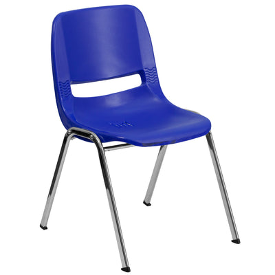 HERCULES Series 880 lb. Capacity Ergonomic Shell Stack Chair with Chrome Frame and 18'' Seat Height