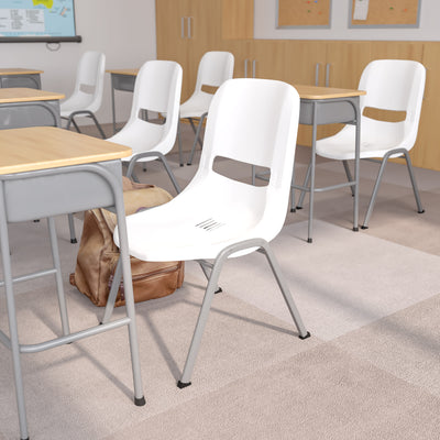 HERCULES Series 880 lb. Capacity Ergonomic Shell Stack Chair with Metal Frame - View 2