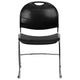 Black Plastic/Chrome Frame |#| 880 lb. Capacity Black Ultra-Compact Stack Chair with Chrome Frame