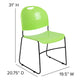 Green Plastic/Black Frame |#| Green Ultra-Compact School Stack Chair - Office Guest Chair/Student Chair