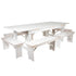 HERCULES Series 8' x 40" Folding Farm Table and Six Bench Set