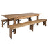 HERCULES Series 8' x 40" Folding Farm Table and Two Bench Set