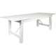 Antique Rustic White |#| 8' x 40" Rectangular Antique Rustic White Solid Pine Folding Farm Table