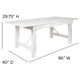Antique Rustic White |#| 8' x 40" Rectangular Antique Rustic White Solid Pine Folding Farm Table