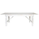 Antique Rustic White |#| 8' x 40" Rectangular Antique Rustic White Solid Pine Folding Farm Table
