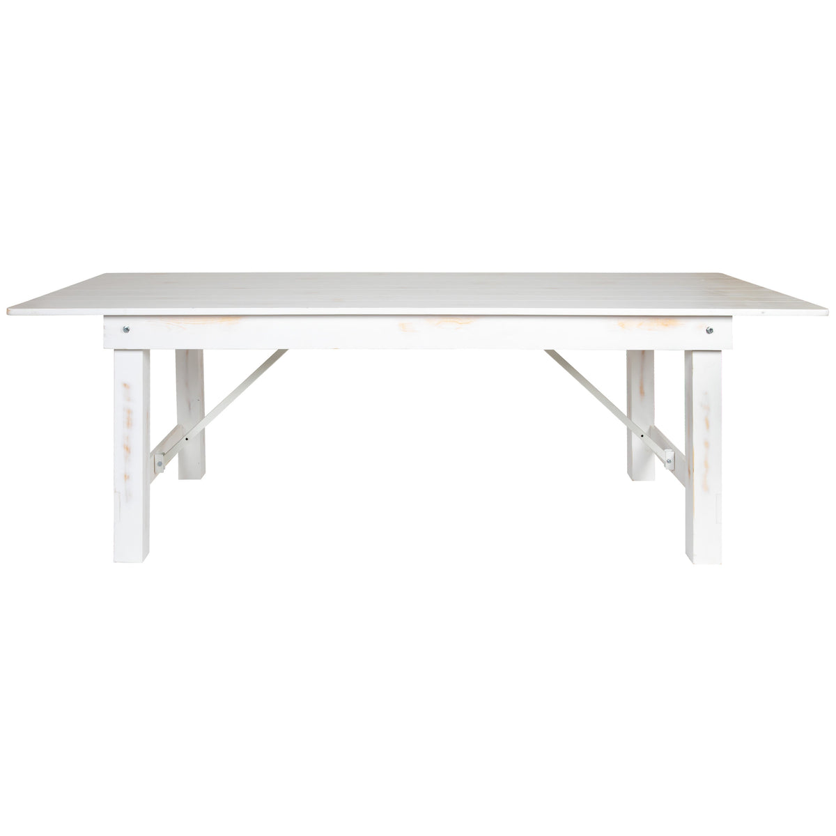 Antique Rustic White |#| 8' x 40" Rectangular Antique Rustic White Solid Pine Folding Farm Table