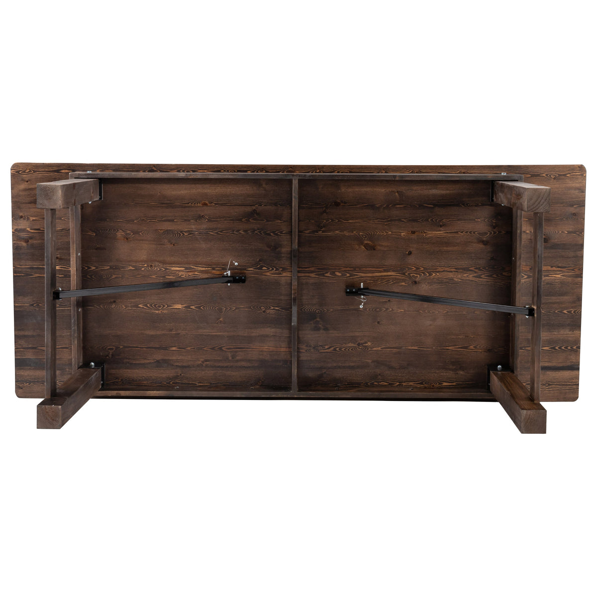 Mahogany |#| 8' x 40" Rectangular Antique Rustic Mahogany Solid Pine Folding Farm Table